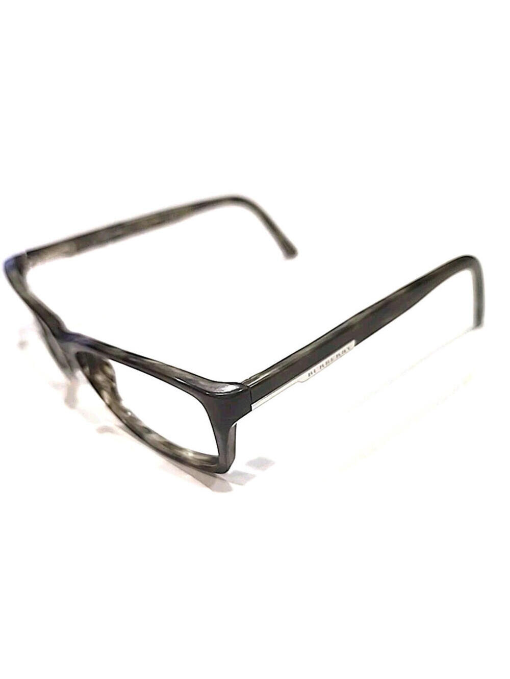Burberry B2076 3143 Small Gray Brown Marble Rectangle Eyeglasses Frame 52-16 135